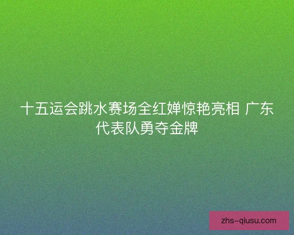 十五运会跳水赛场全红婵惊艳亮相 广东代表队勇夺金牌