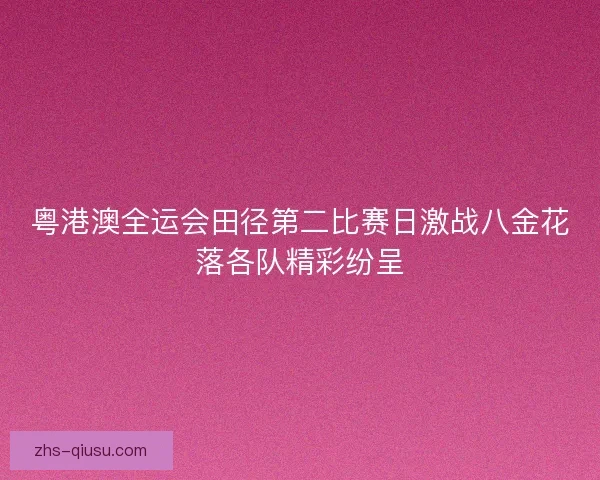 粤港澳全运会田径第二比赛日激战八金花落各队精彩纷呈